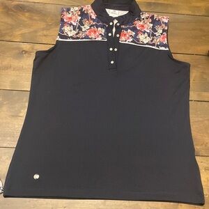Daily Sports Born in Sweden sleeveless floral black tennis blouse size L‎